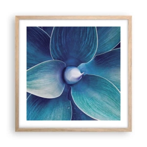 Póster en marco roble claro - Azul del cielo - 50x50 cm