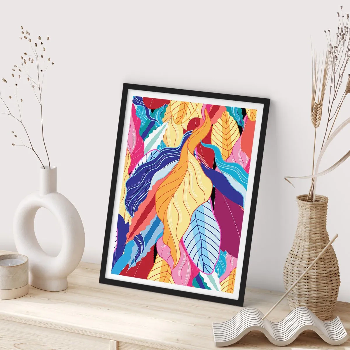 Póster en marco negro - Desorden colorido - 40x50 cm