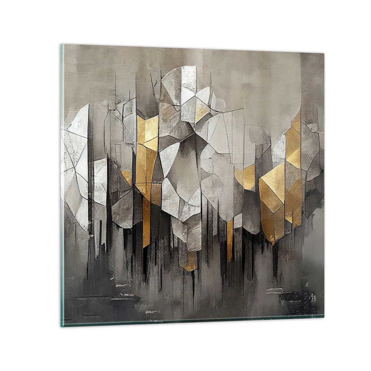 Cuadro sobre vidrio - Impresiones sobre Vidrio - Composición hecha de hielo y luz - 50x50 cm