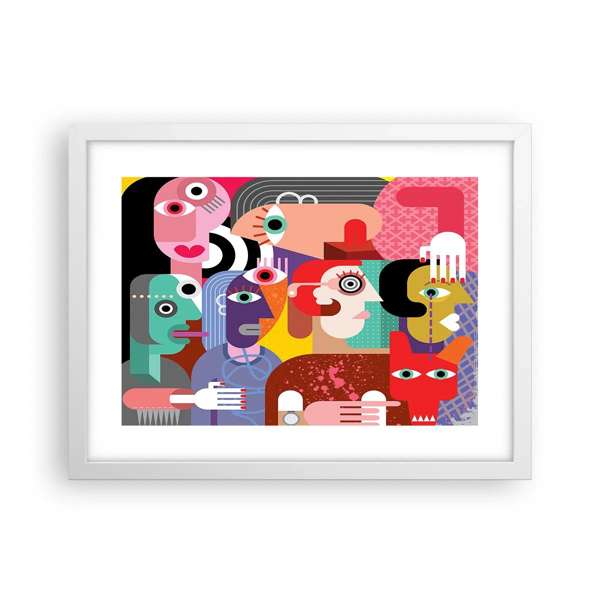 Póster en marco blanco - Estilo Picasso - 40x30 cm