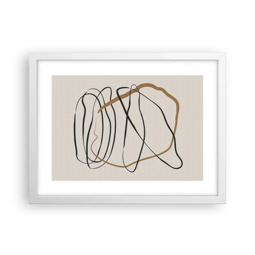 Póster en marco blanco - Composición: danza lineal - 40x30 cm