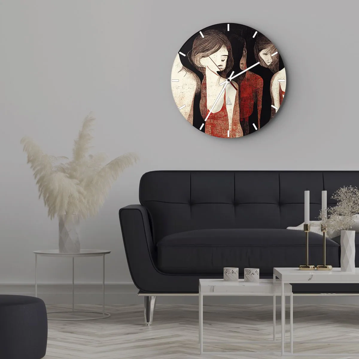 Reloj de pared - Reloj de vidrio - Madonnas de la oscuridad - 40x40 cm