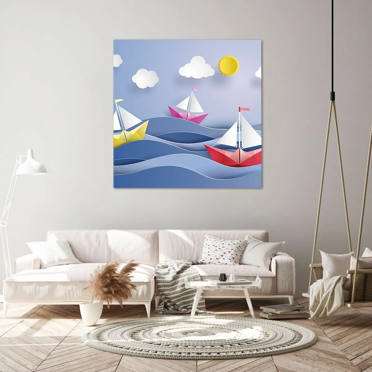 Cuadro sobre lienzo - Impresión de Imagen - Oh, qué agradable es balancearse entre las olas - 50x50 cm