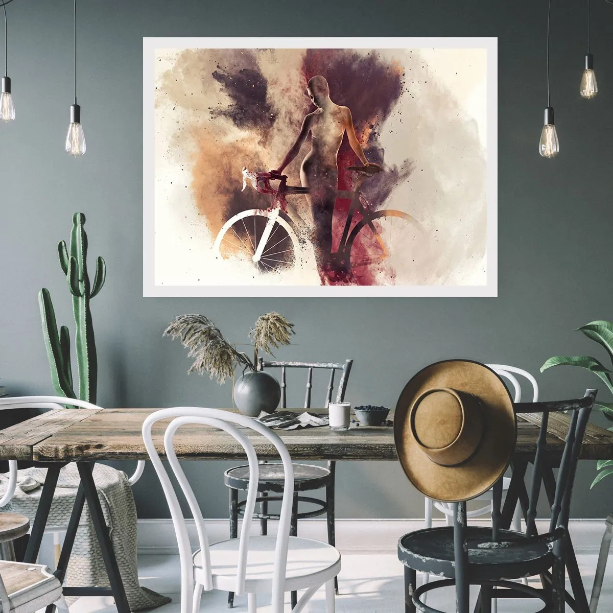 Póster - En las formas de mármol un alma ciclista - 91x61 cm
