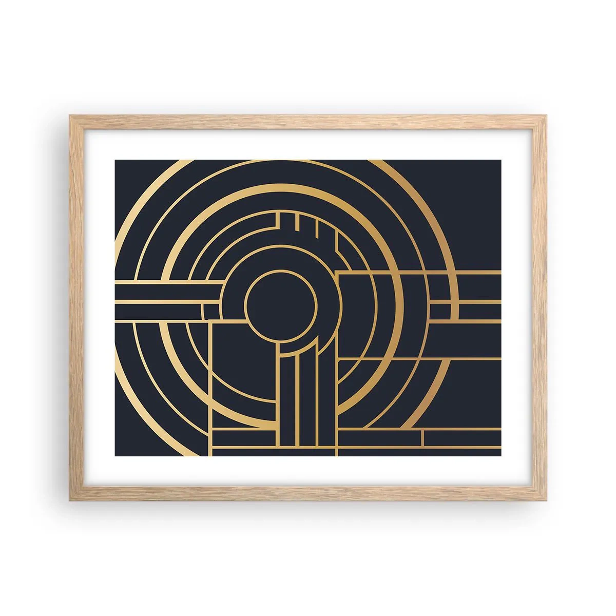Póster en marco roble claro - Giro de los elementos - 50x40 cm