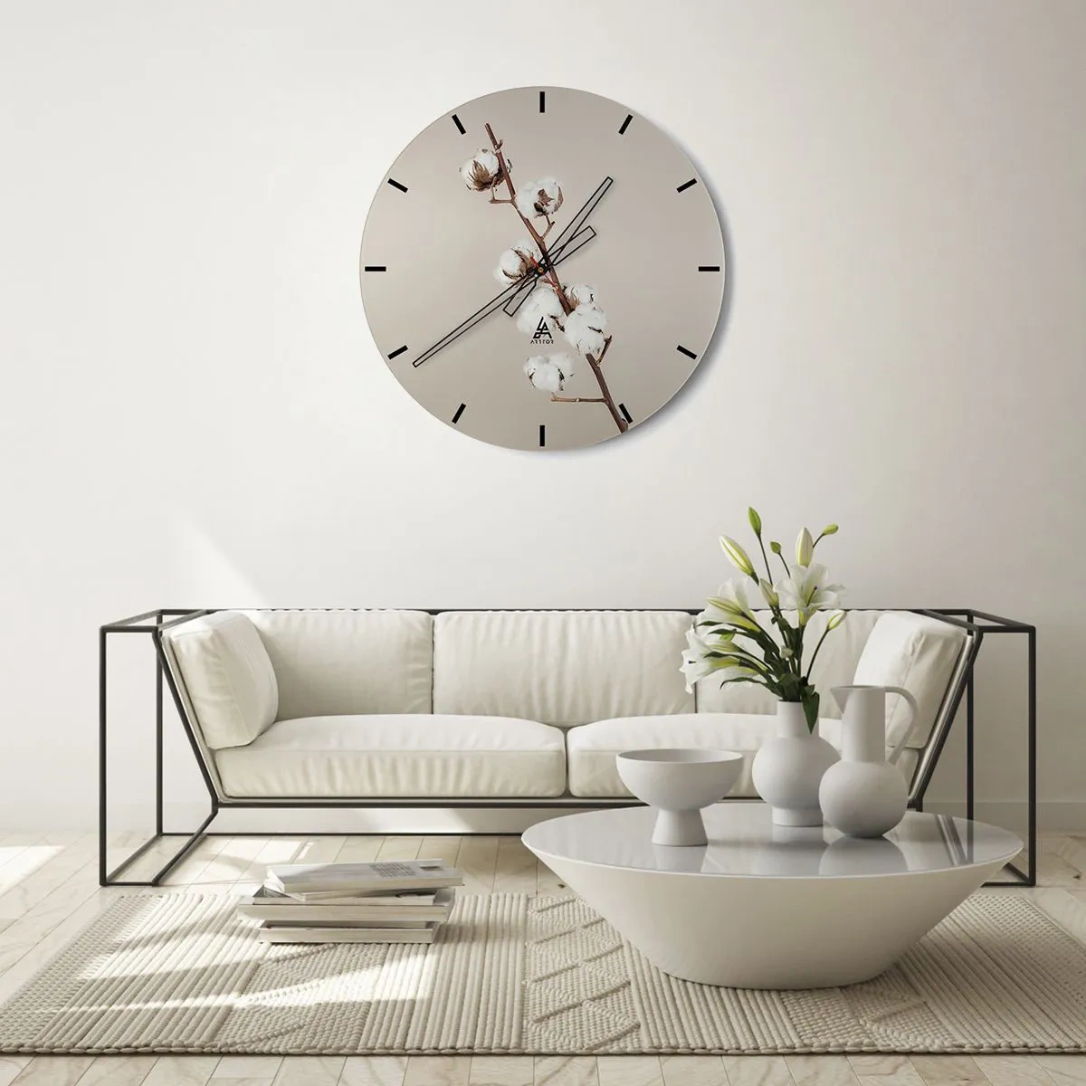 Reloj de pared - Reloj de vidrio - En la fuente de la suavidad - 40x40 cm