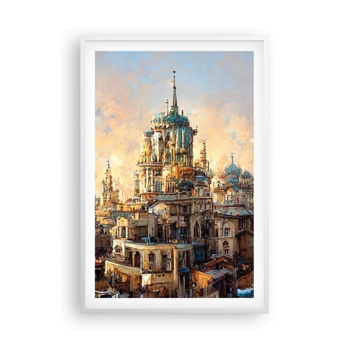 Póster en marco blanco - Una ciudad de ciudades - 61x91 cm