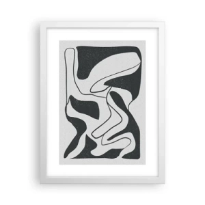 Póster en marco blanco - Juego abstracto en un laberinto - 30x40 cm