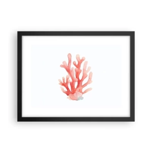 Póster en marco negro - La hermosura del color coral - 40x30 cm