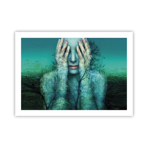 Póster - Sumergida en azul - 70x50 cm