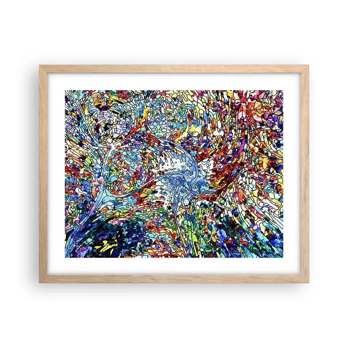 Póster en marco roble claro - Vidriera - 50x40 cm