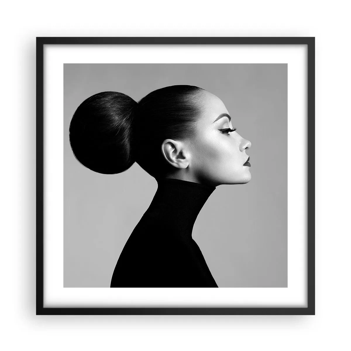 Póster en marco negro - Nefertiti contemporánea - 50x50 cm