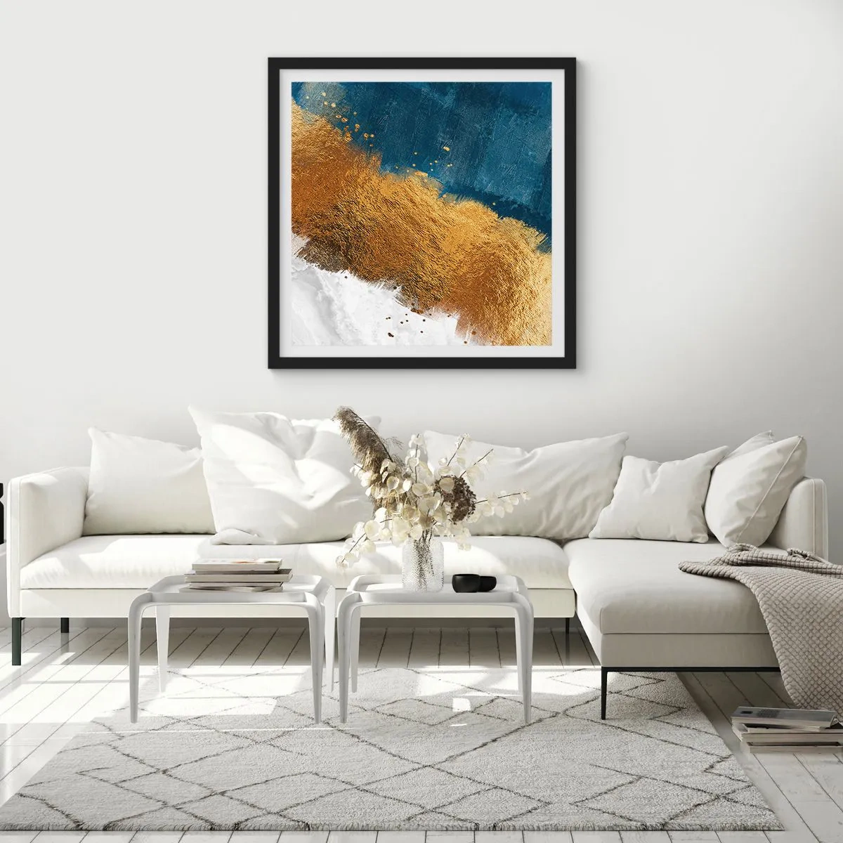 Póster en marco negro - Los colores del verano - 60x60 cm