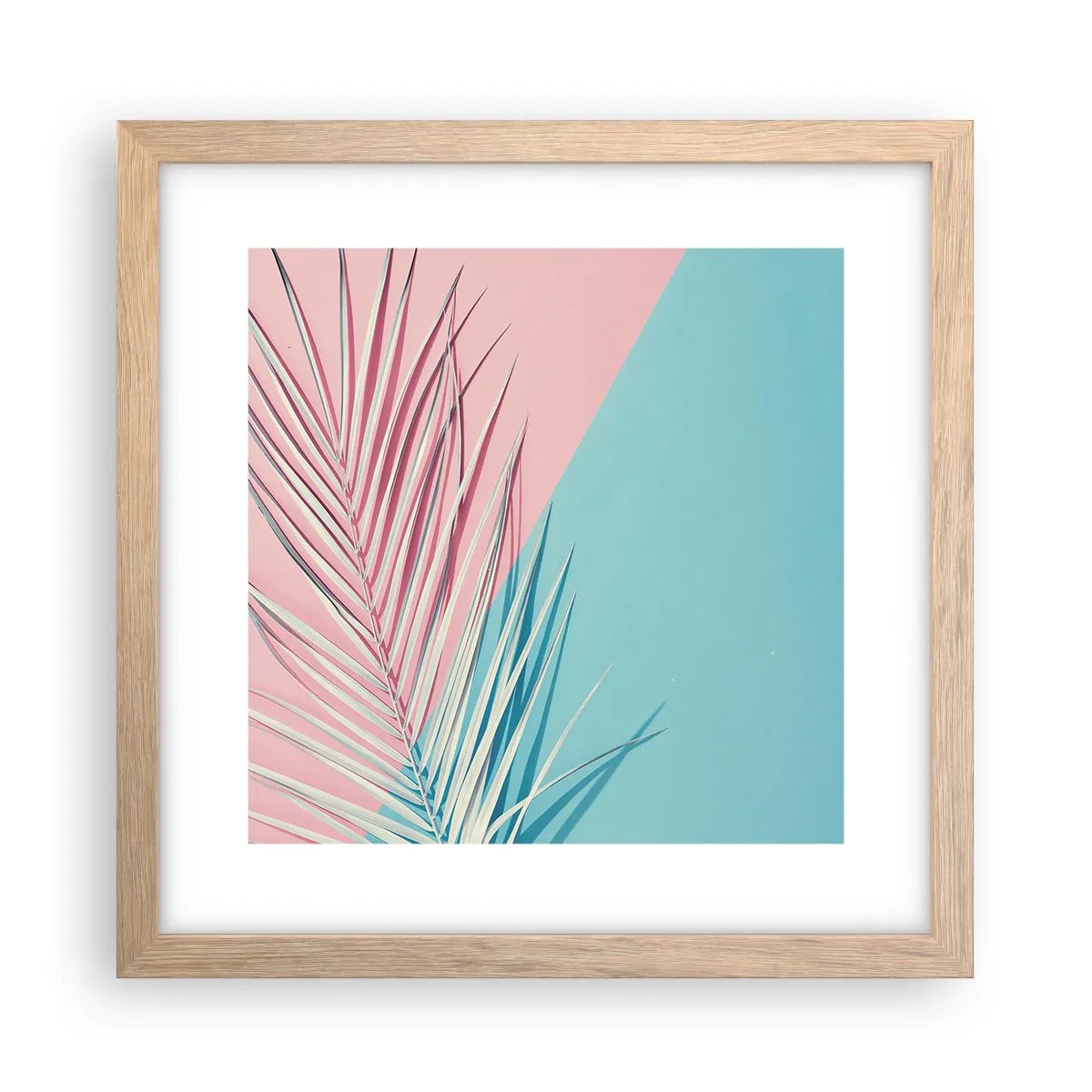 Póster en marco roble claro - Impresión tropical - 30x30 cm