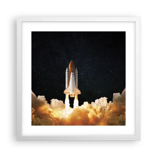 Póster en marco blanco - ¡Ad astra! - 40x40 cm