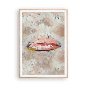 Póster en marco roble claro - Despierta los sentidos - 70x100 cm