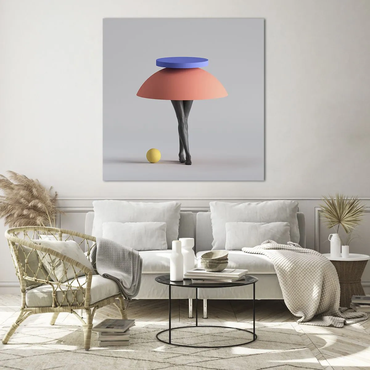 Cuadro sobre vidrio - Impresiones sobre Vidrio - Composición surrealista - 70x70 cm