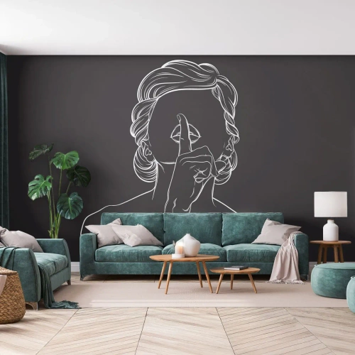 Fotomural personalizado Standard Eco - La belleza florece en silencio - Mujer, Dibujo, Línea