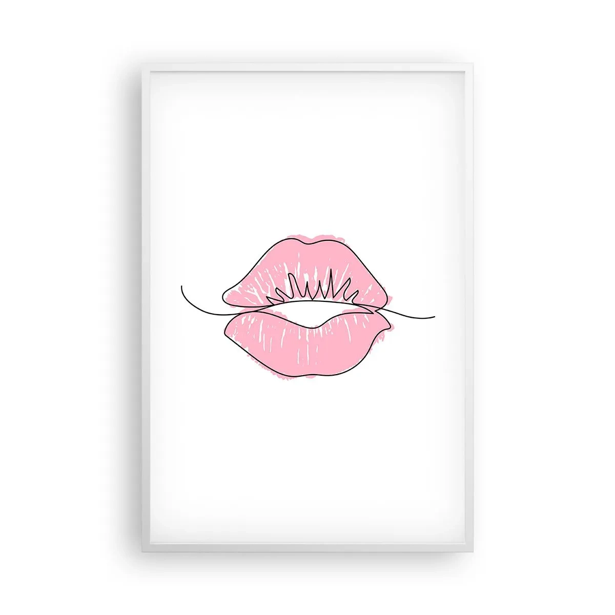 Póster en marco blanco - ¿Listo para un beso? - 61x91 cm