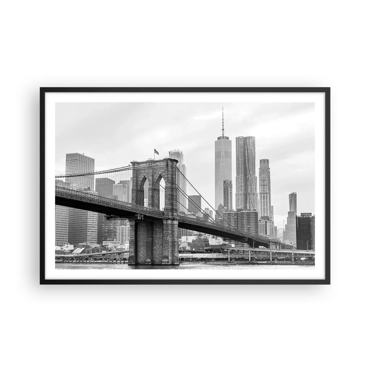 Póster en marco negro - Vibraciones de Nueva York - 91x61 cm