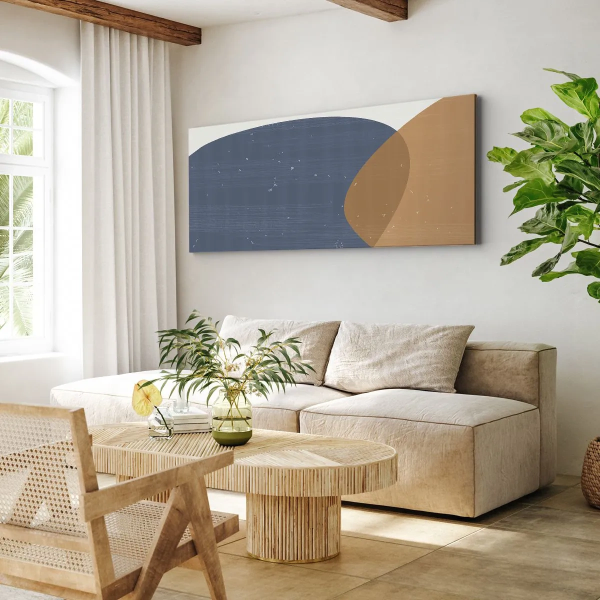 Cuadro sobre lienzo - Impresión de Imagen - Óvalos e influencias - 100x40 cm