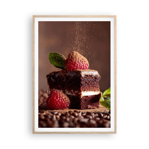 Póster en marco roble claro - La vida es dulce - 70x100 cm