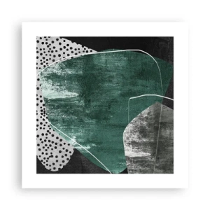 Póster - Abstracción colorista con un copo de oro - 40x40 cm