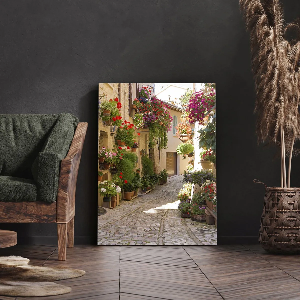 Cuadro sobre lienzo - Impresión de Imagen - En un torrente de flores - 65x120 cm