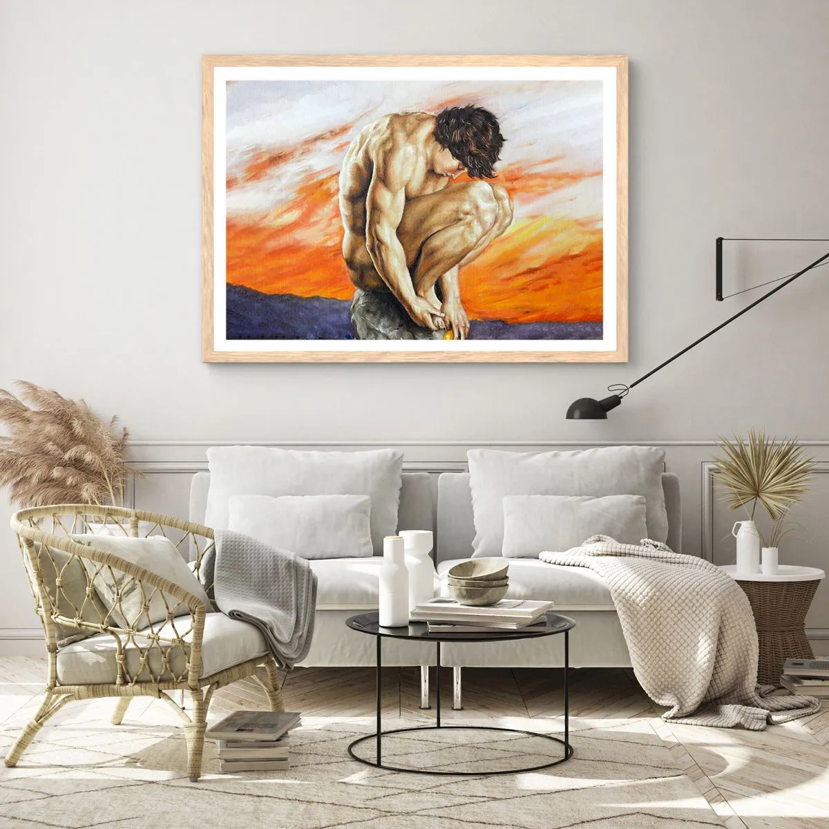 Póster en marco roble claro - Sumergido en sí mismo - 91x61 cm