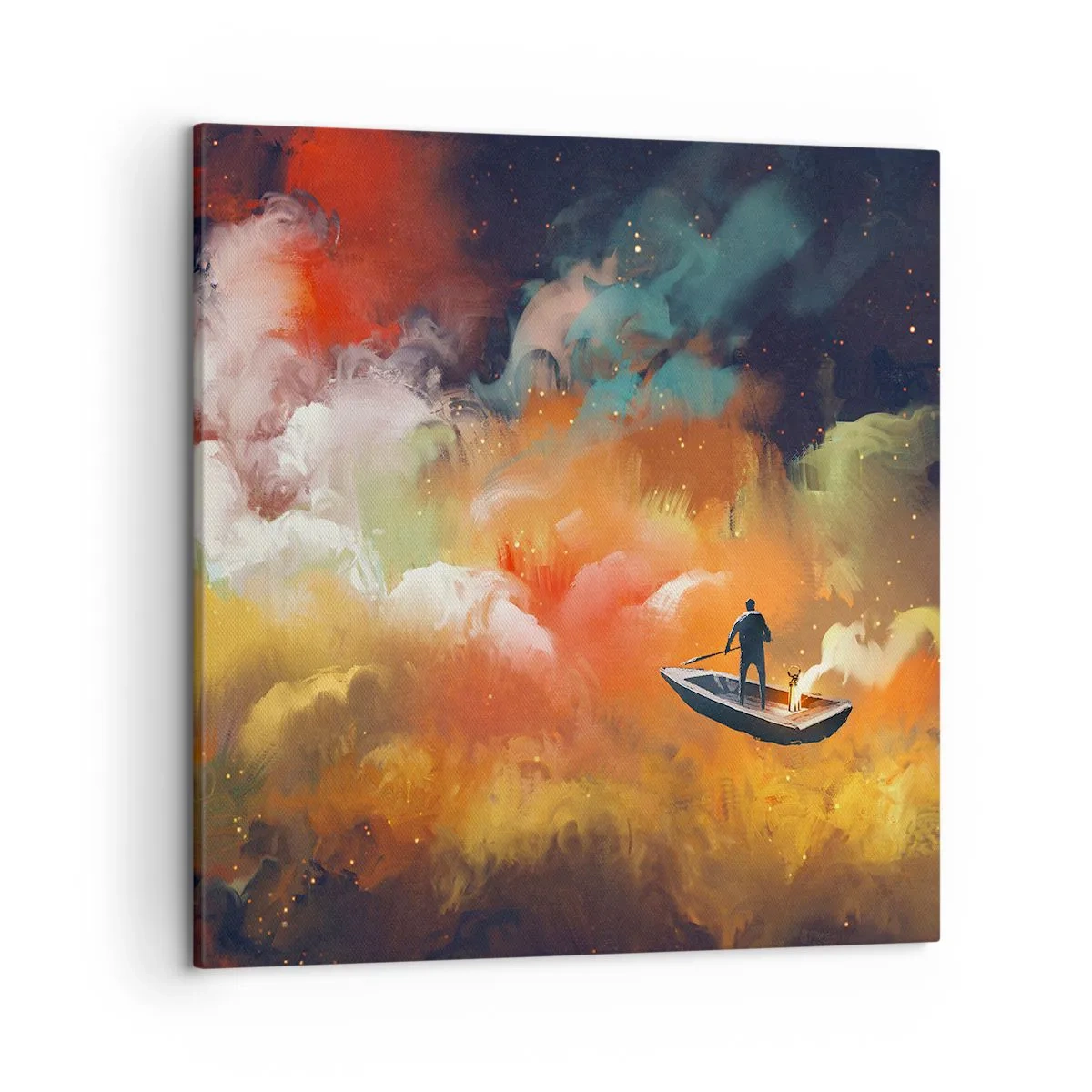 Cuadro sobre lienzo - Impresión de Imagen - En barco por la galaxia - 50x50 cm