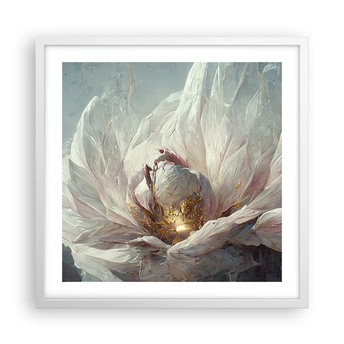 Póster en marco blanco - Florece una vez cada cien años - 50x50 cm