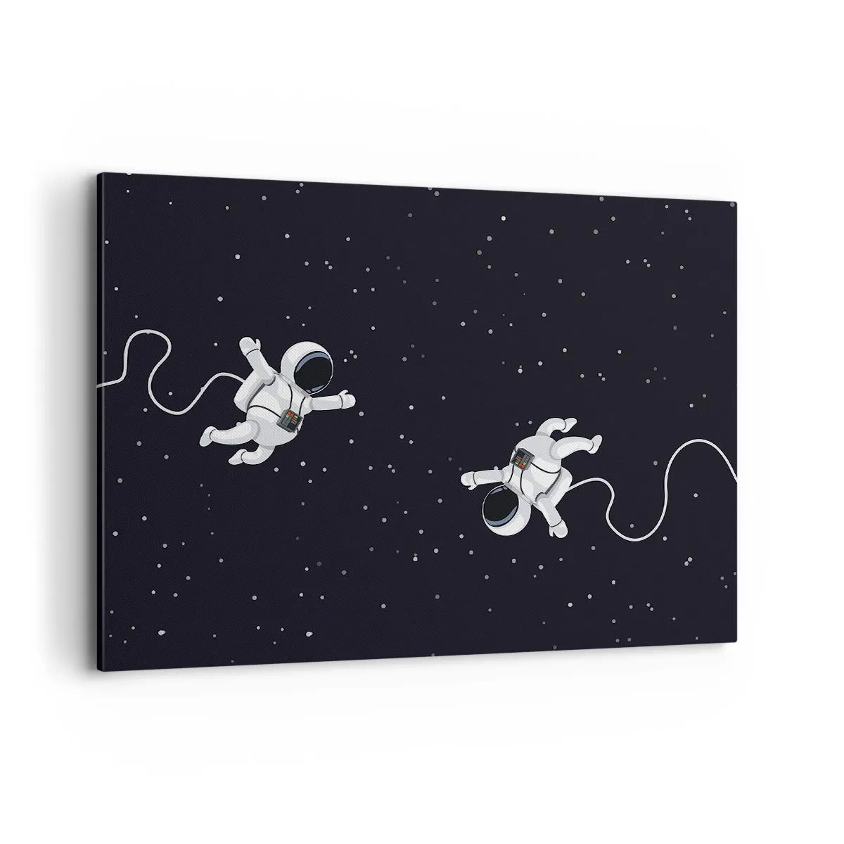 Cuadro sobre lienzo - Impresión de Imagen - Astronautas flotando en el espacio con un telón de fondo de estrellas. - 100x70cm - Danza cósmica - Decoración de pared moderna para salón y dormitorio ARTTOR