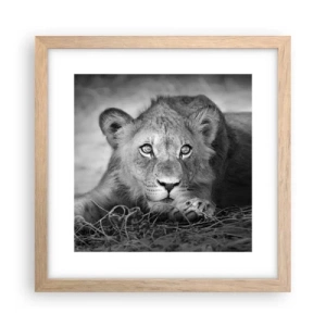 Póster en marco roble claro - Un cachorro real - 30x30 cm