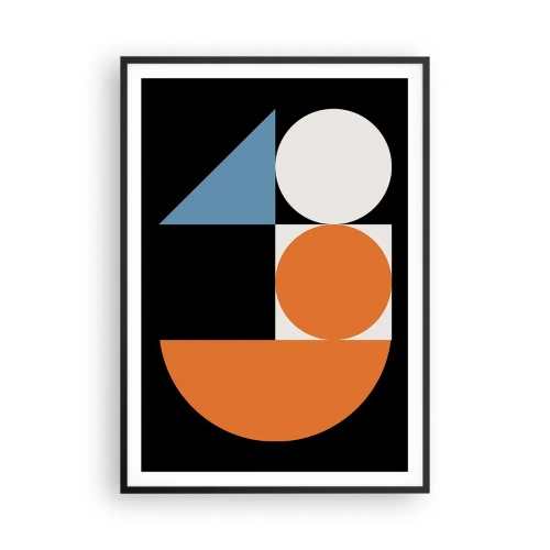 Póster en marco negro - Diseño con figuras - 70x100 cm