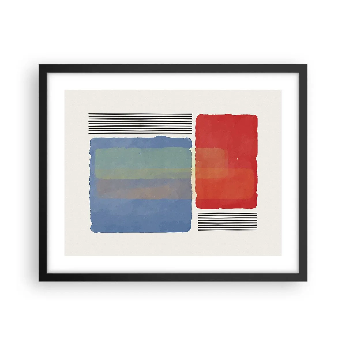 Póster en marco negro - Espíritu y alma de la geometría - 50x40 cm