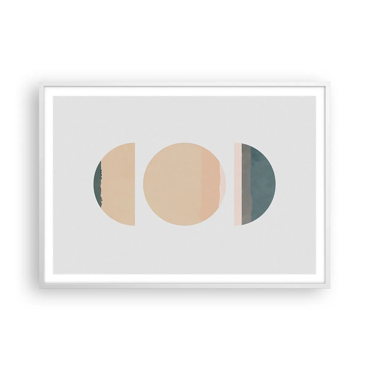 Póster en marco blanco - Círculo tras círculo - 100x70 cm