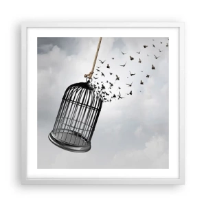 Póster en marco blanco - Fe... Esperanza... ¡Libertad! - 50x50 cm