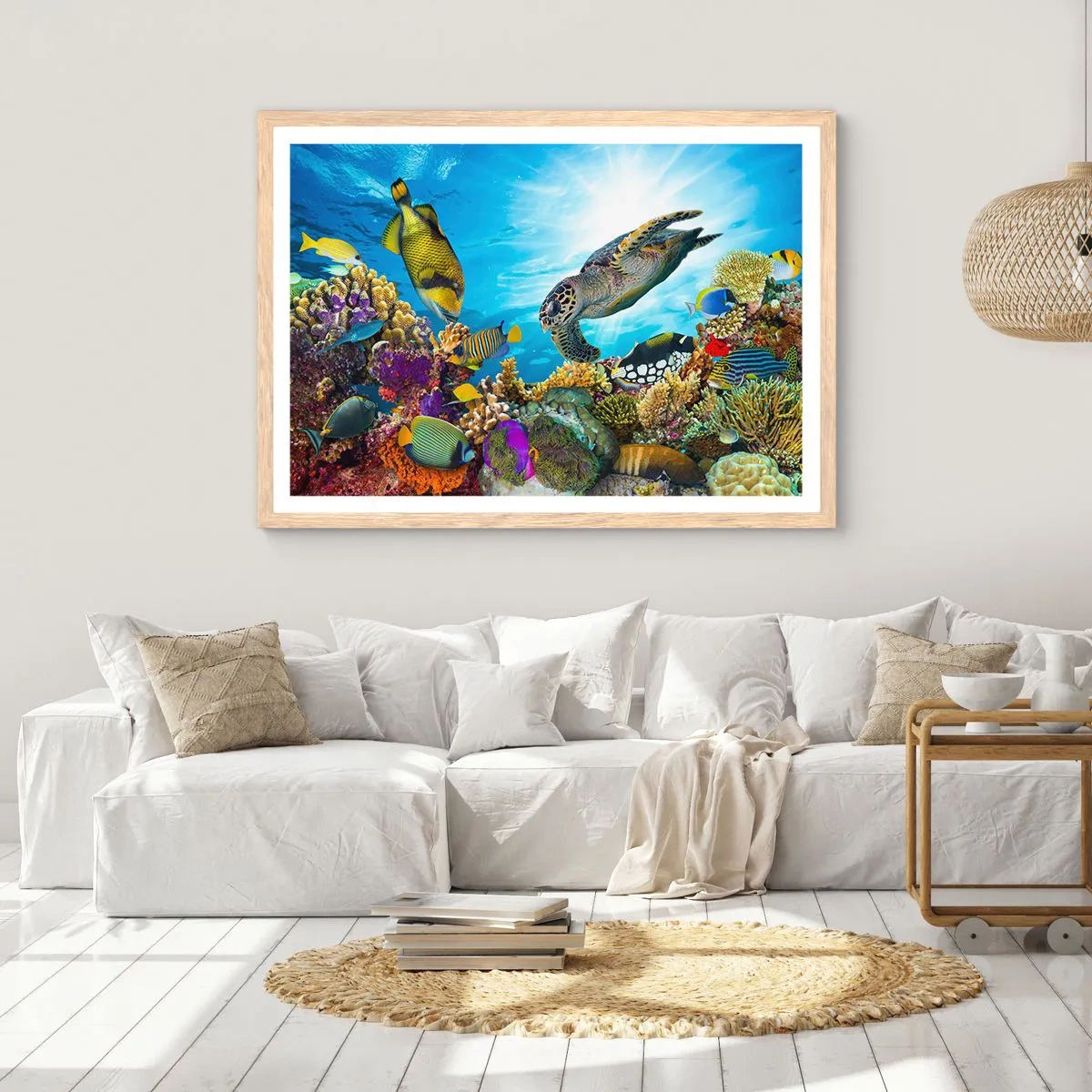 Póster en marco roble claro - Paseo del coral - 50x40 cm