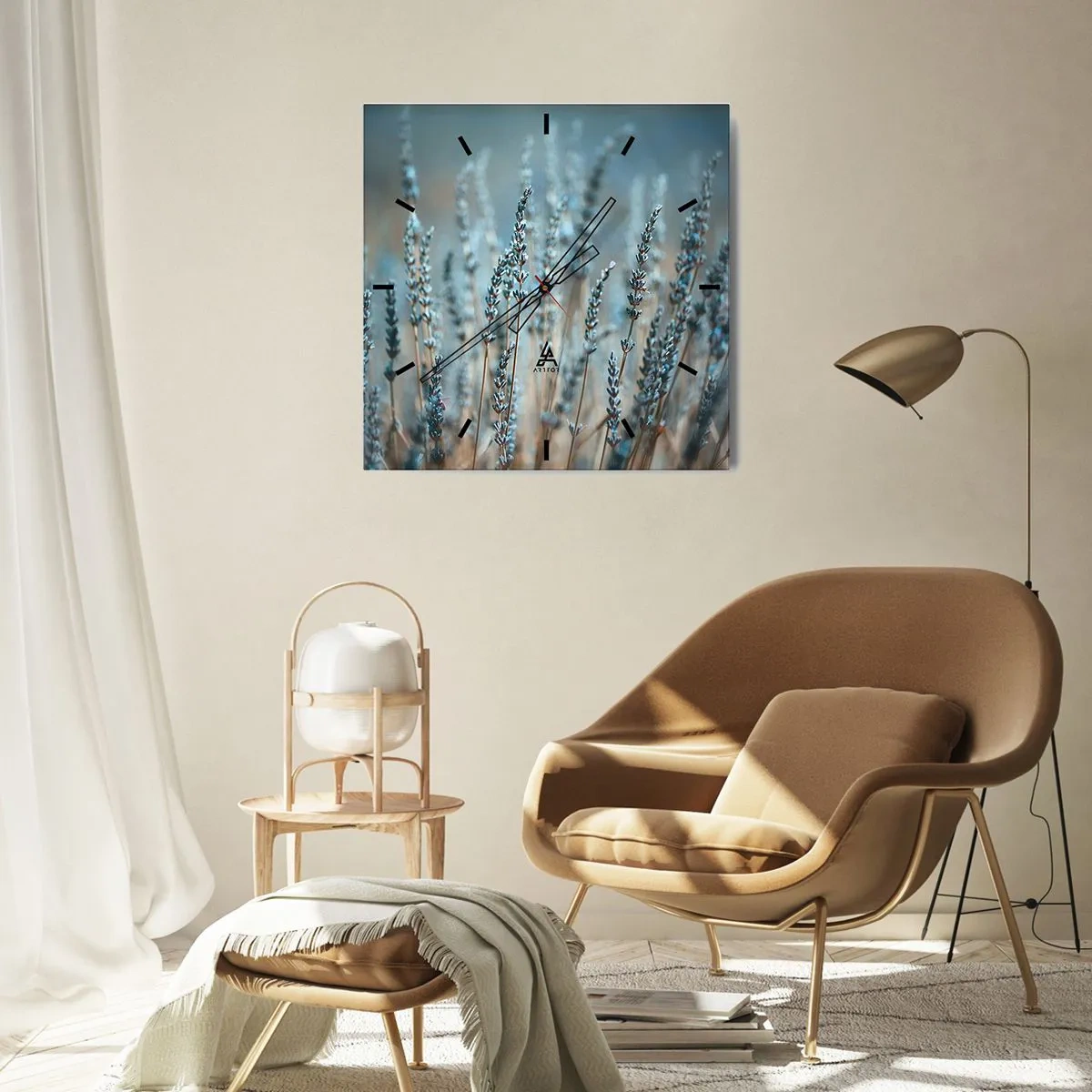 Reloj de pared - Reloj de vidrio - Fragante pasto - 40x40 cm