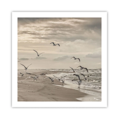 Póster - El sonido del mar, el canto de los pájaros - 60x60 cm