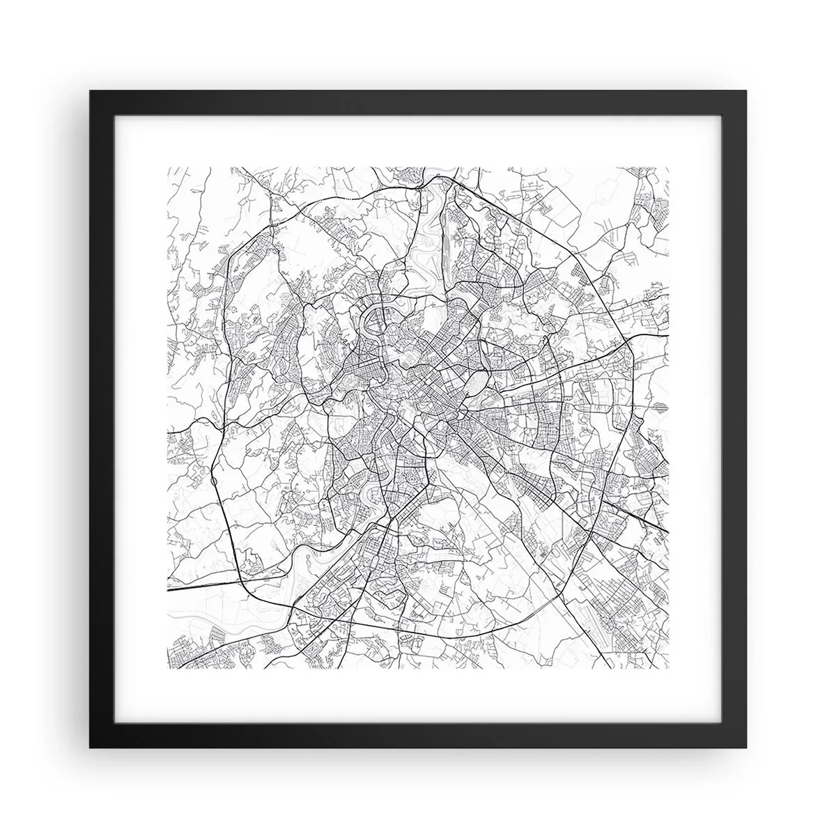 Póster en marco negro - El círculo romano - 40x40 cm