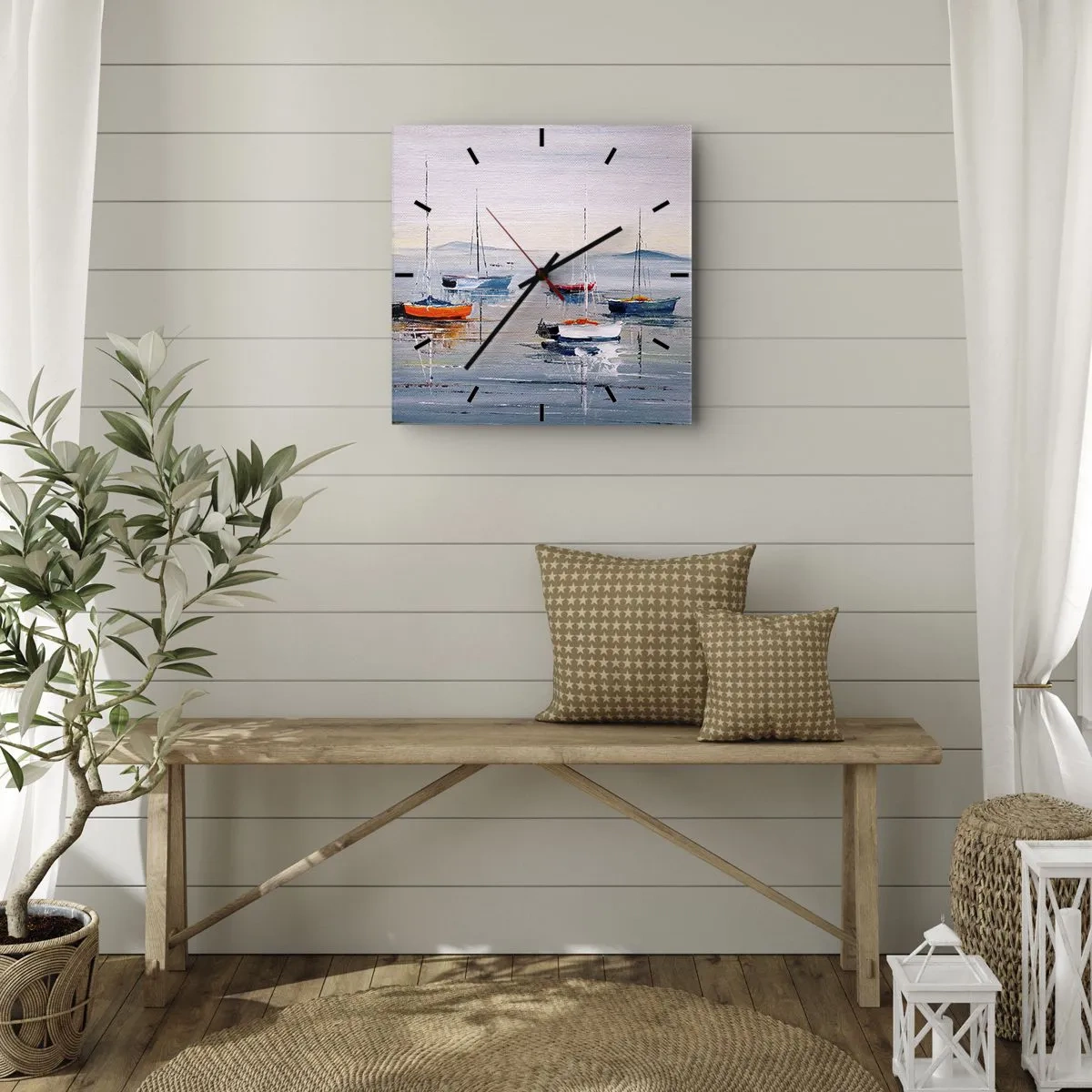 Reloj de pared - Reloj de vidrio - Un más que merecido descanso - 40x40 cm
