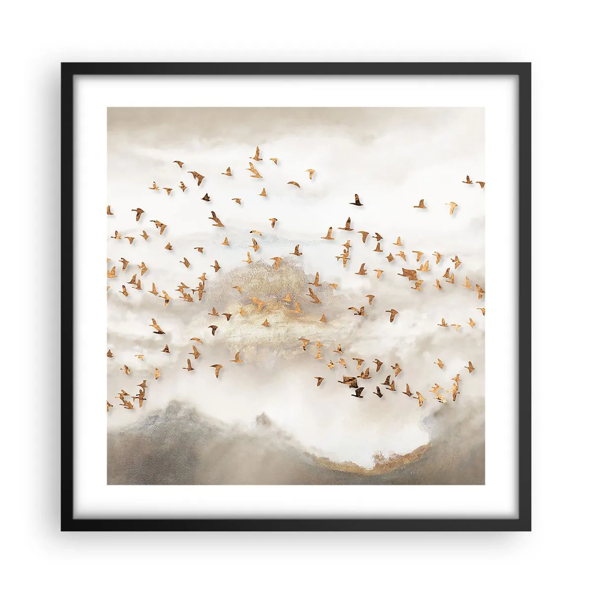 Póster en marco negro - Es hora... - 50x50 cm