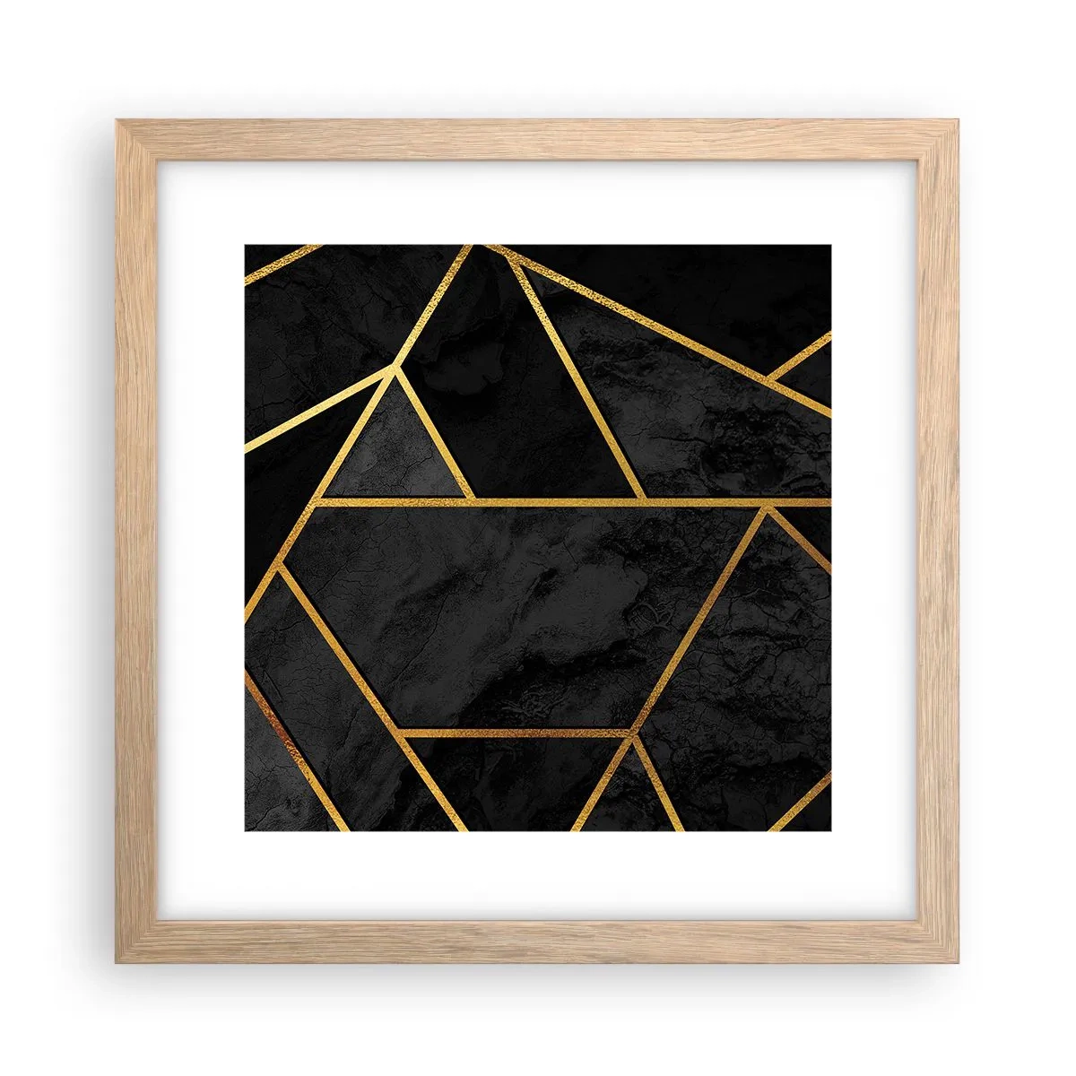 Póster en marco roble claro - Oscuridad y brillo - 30x30 cm