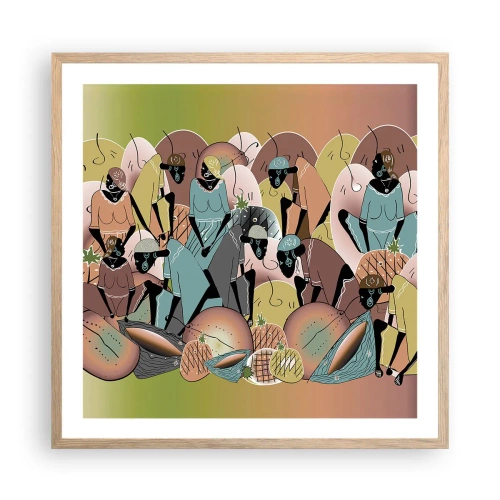 Póster en marco roble claro - Se avecina una gran celebración - 60x60 cm