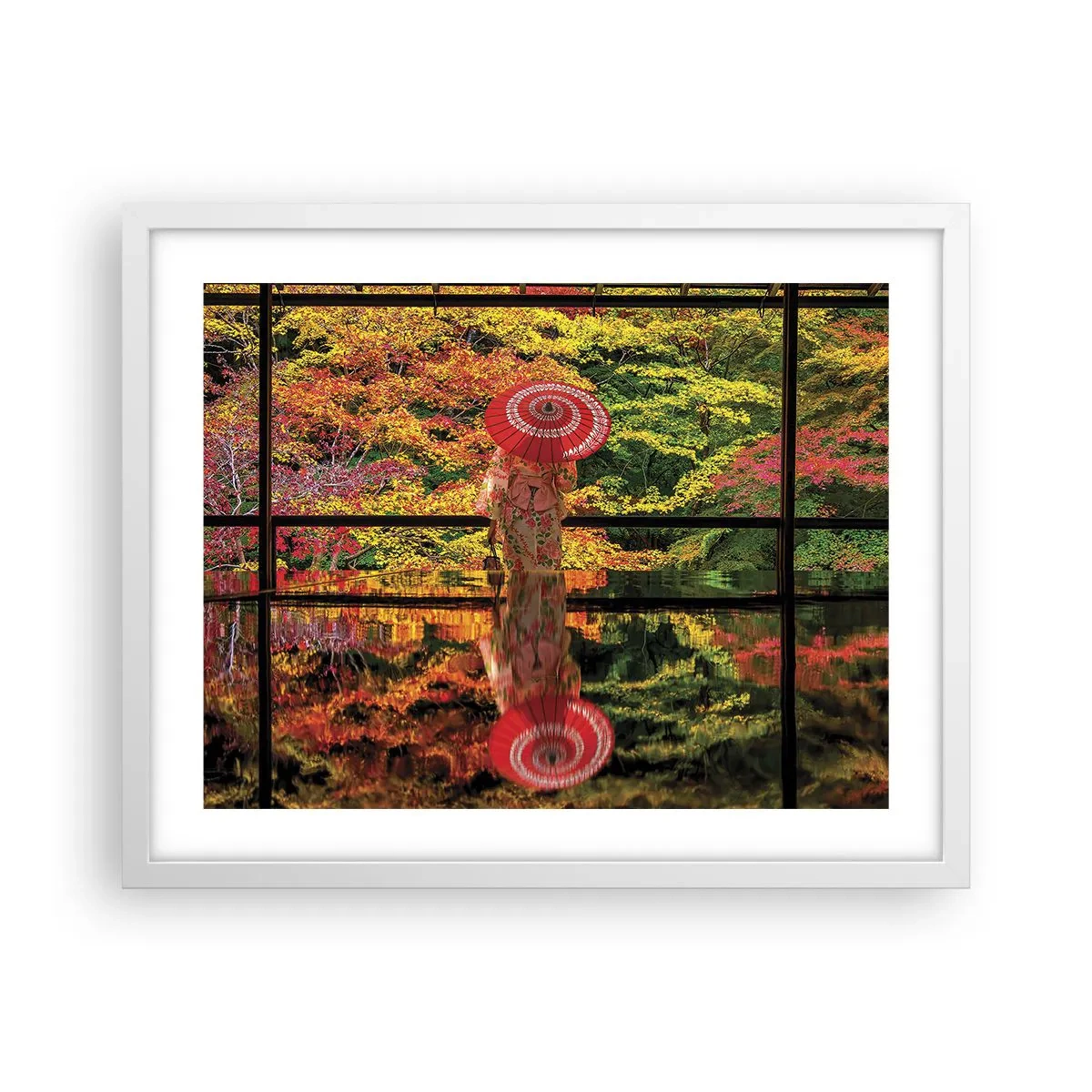 Póster en marco blanco - En un templo de la naturaleza - 50x40 cm