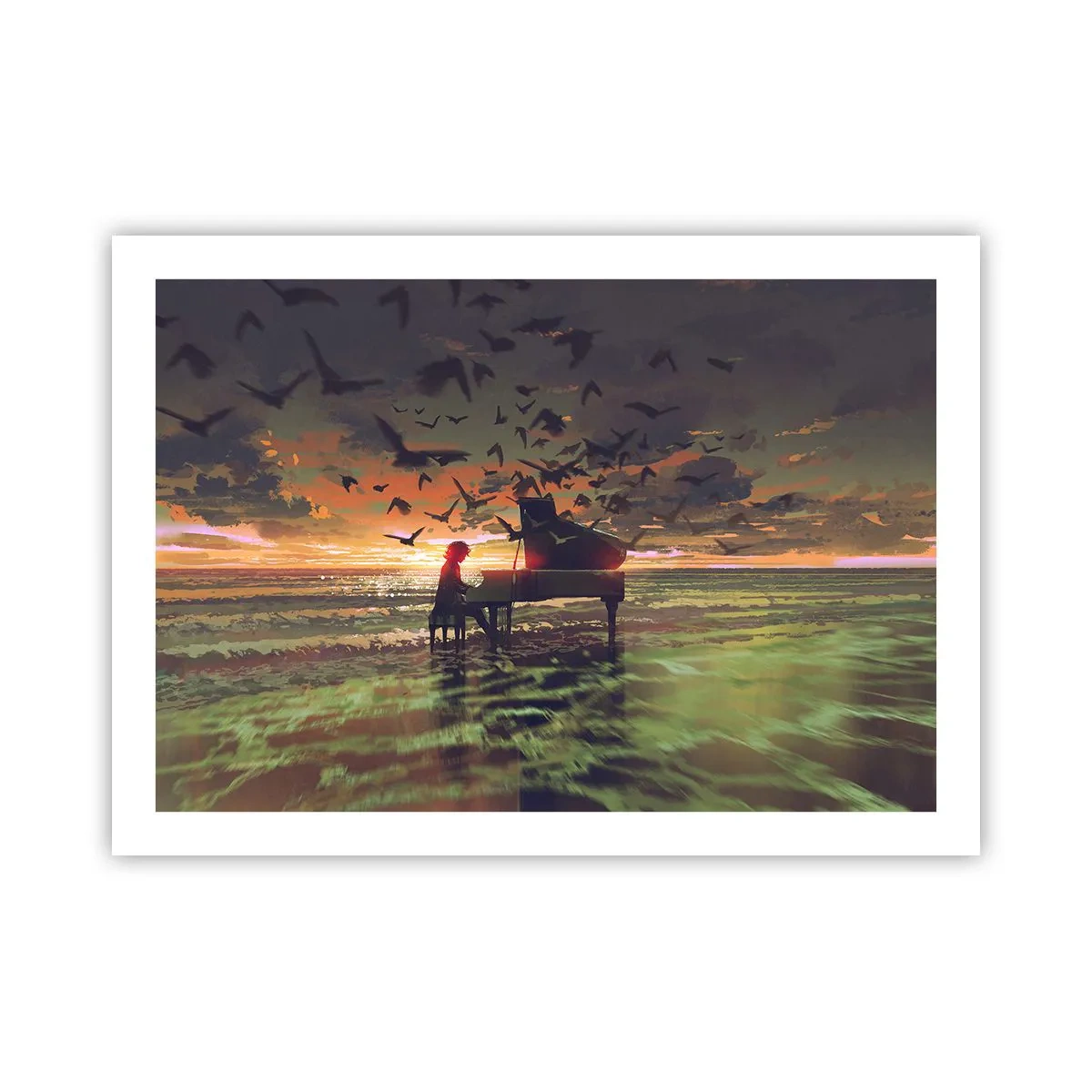 Póster - Concierto de piano y olas - 70x50 cm