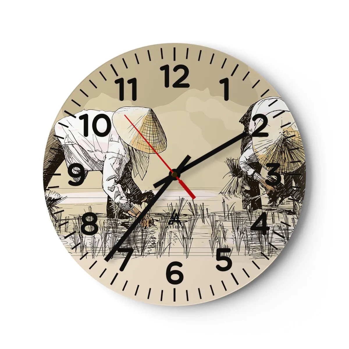 Reloj de pared - Reloj de vidrio - De una cosecha exitosa - 40x40 cm