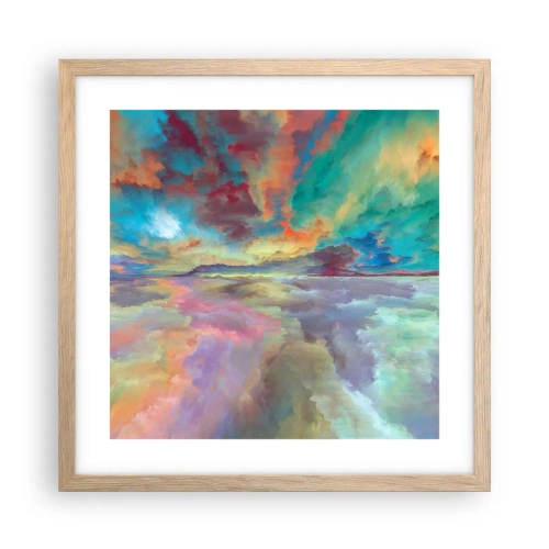 Póster en marco roble claro - Dos cielos - 40x40 cm