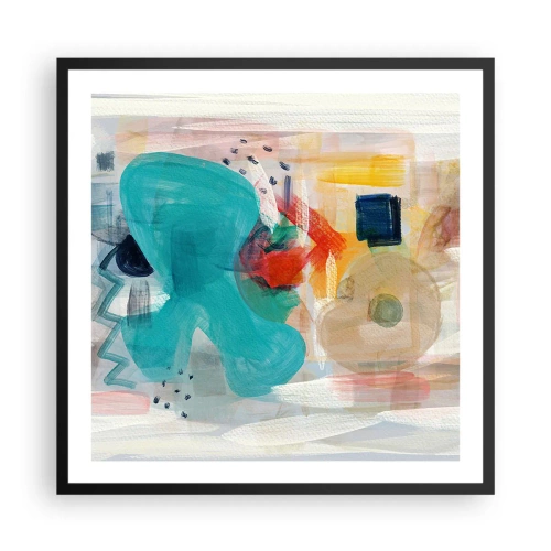 Póster en marco negro - Un juego de colores - 60x60 cm